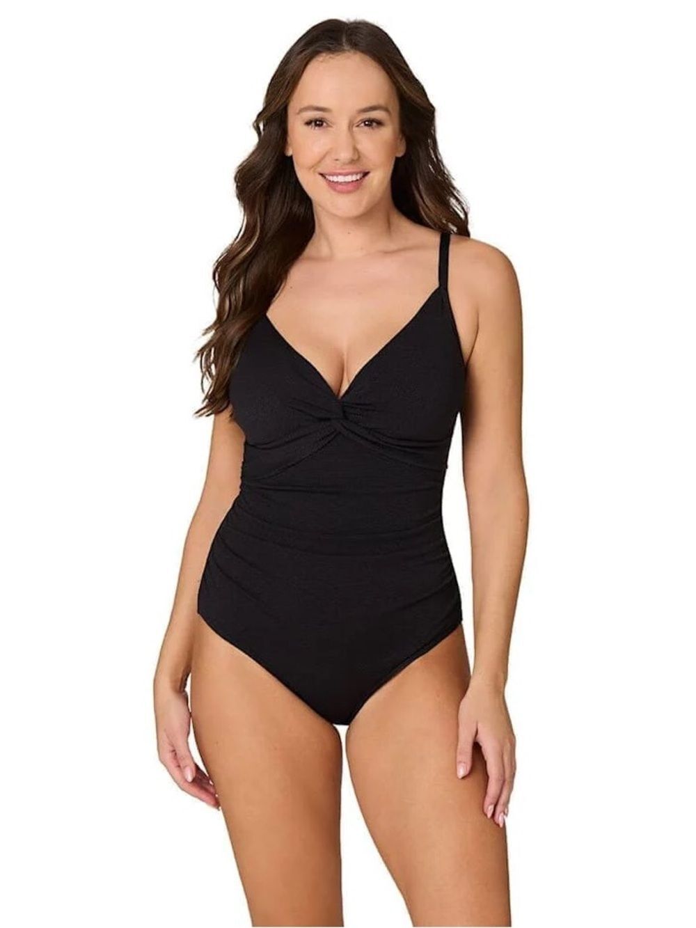 Nip Tuck Must Haves Kate Looped Front A-D Cup One Piece Swimsuit Black 10